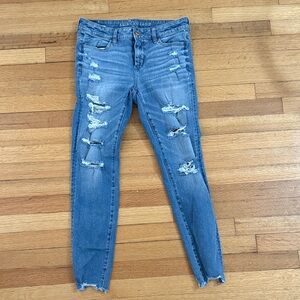 American Eagle Dream Jean Distressed Blue Jeans